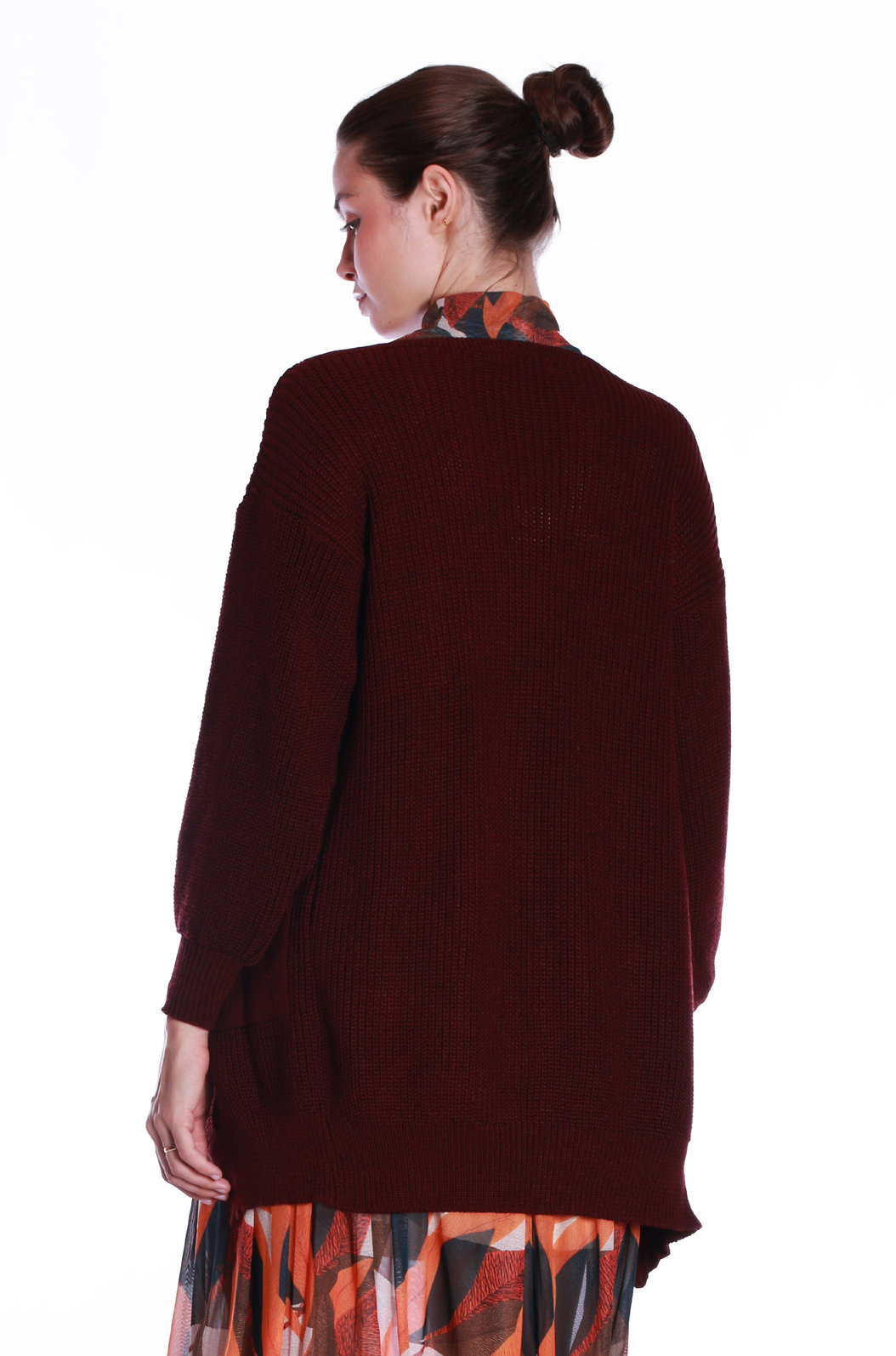 Cardigan Tricô Feminino Norma Vinho