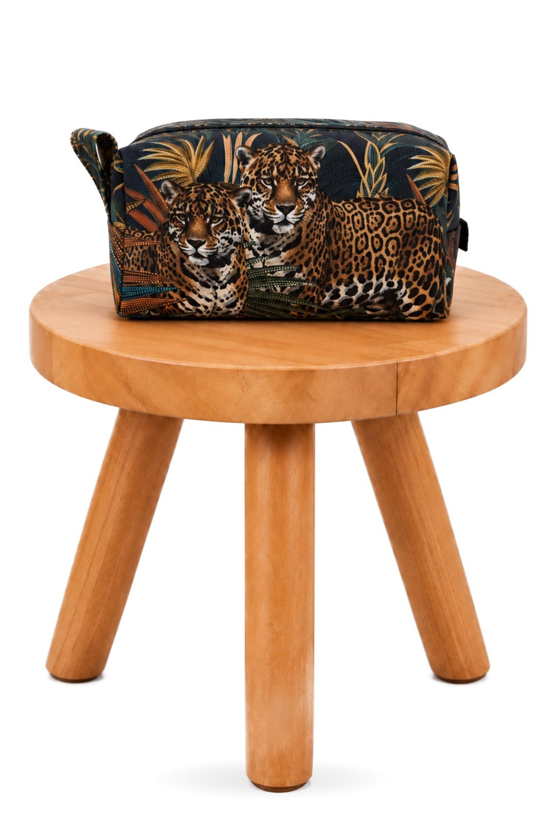 Necessaire Feminina Pequena Estampada Onças Pontos de Luz Necessaire Feminina Pequena Estampada Onças Pontos de Luz