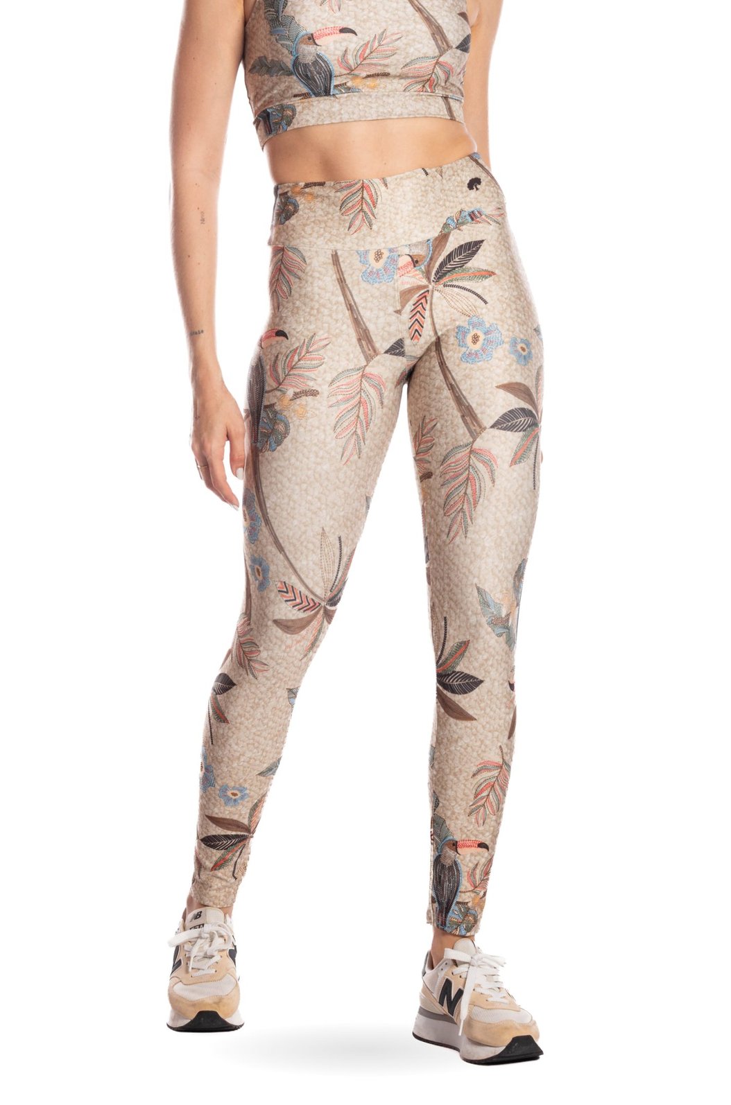 Calça Feminina Legging Estampada Tucaninhos Bordados