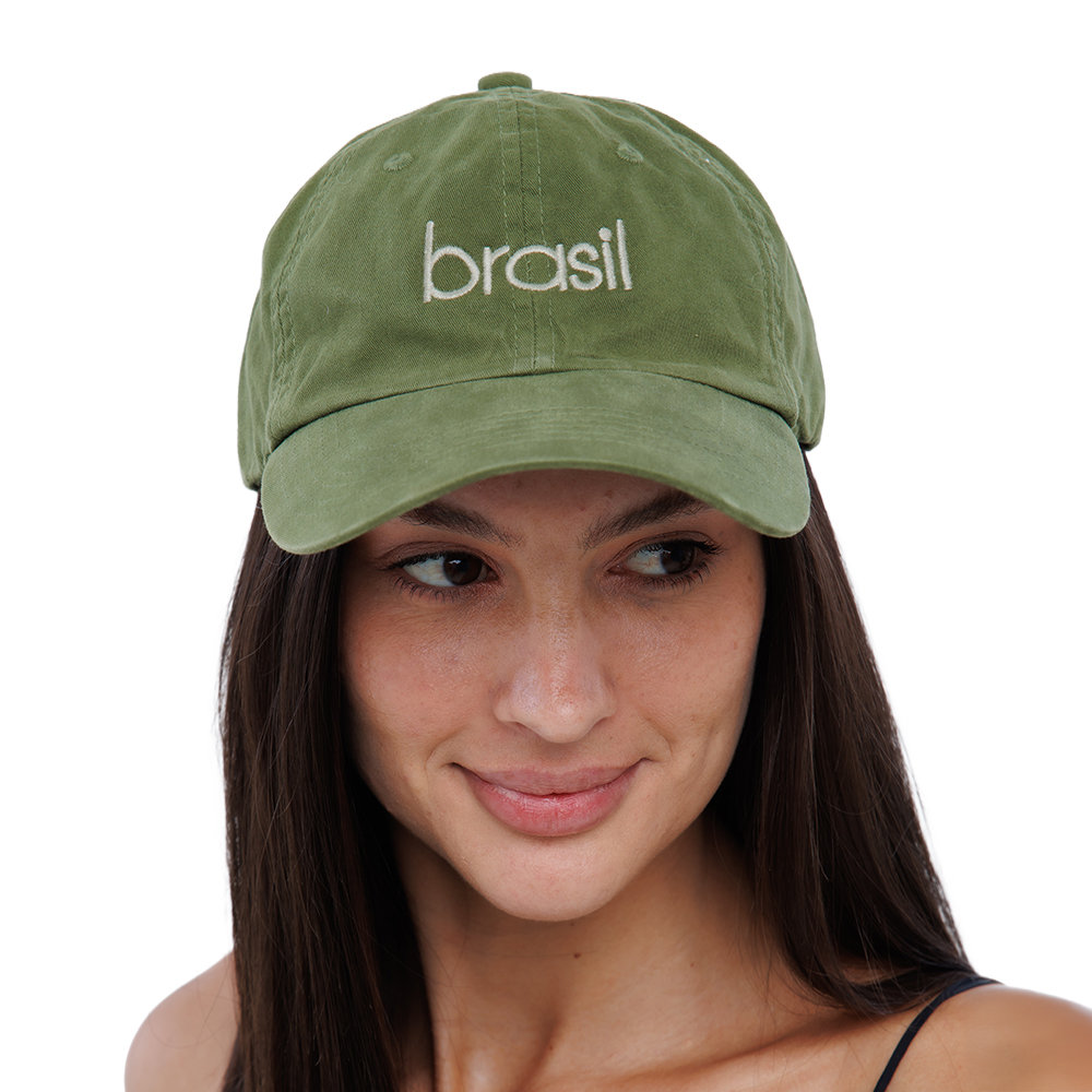 Boné Bordado Estampado Verde Musgo Bordado Tom- Boné Bordado Estampado Verde Musgo Bordado Tom-