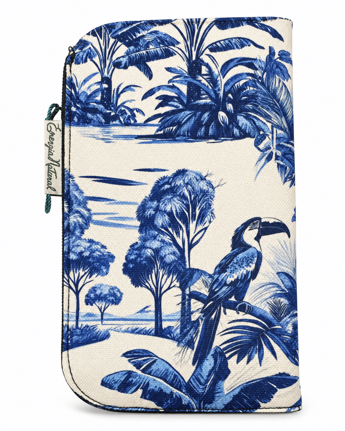 Porta Celular Estampado Tucano Paisagem Tons de Azul