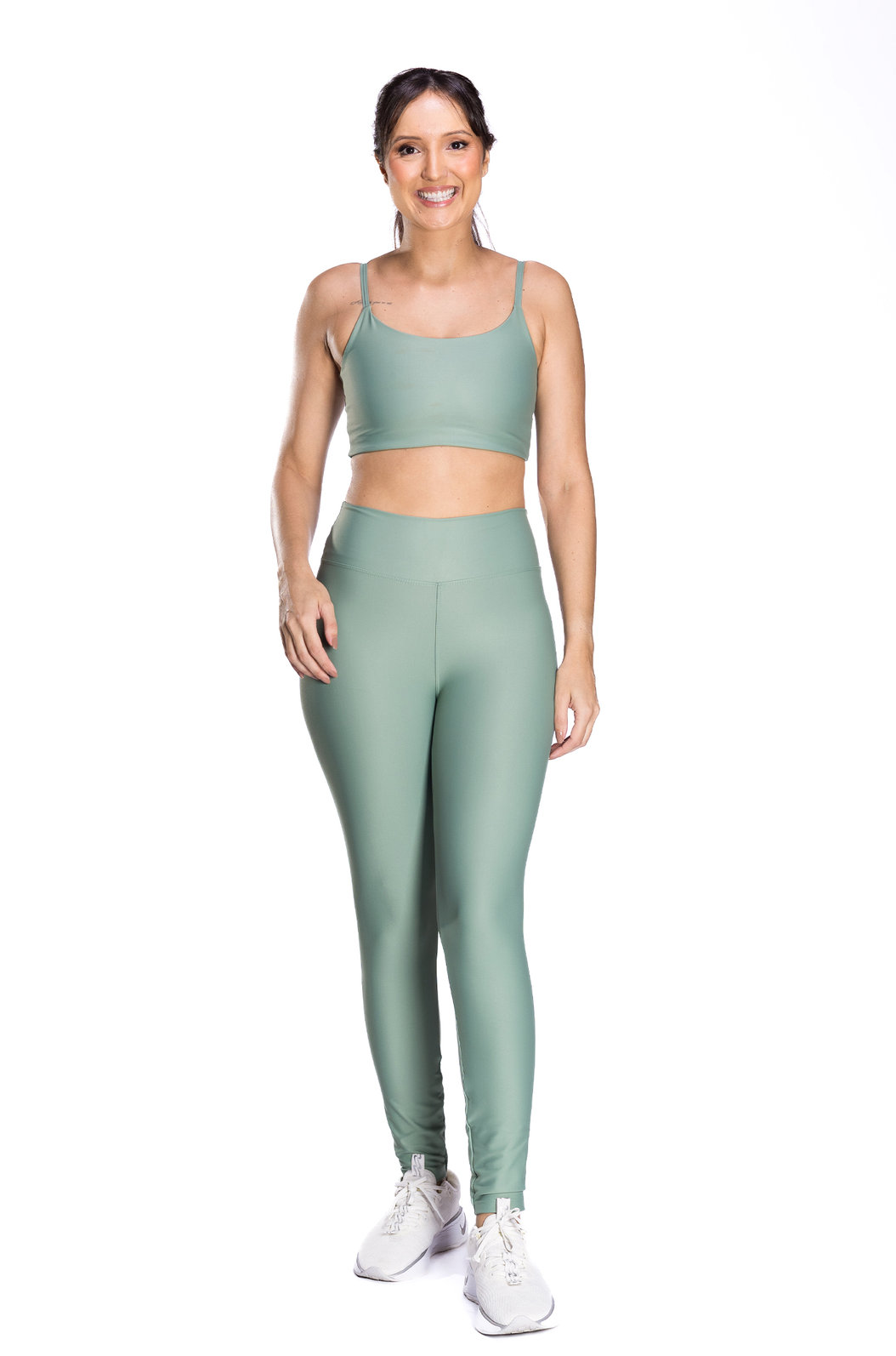 Calça Feminina Legging Poliamida Verde Claro Calça Feminina Legging Poliamida Verde Claro