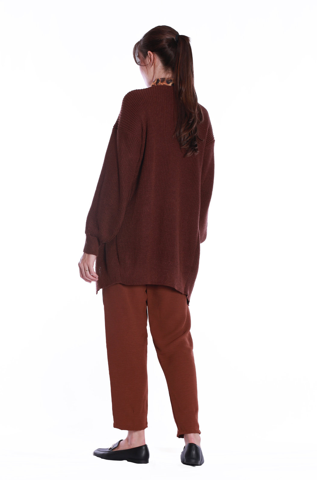 Cardigan Tricô Feminino Norma Marrom