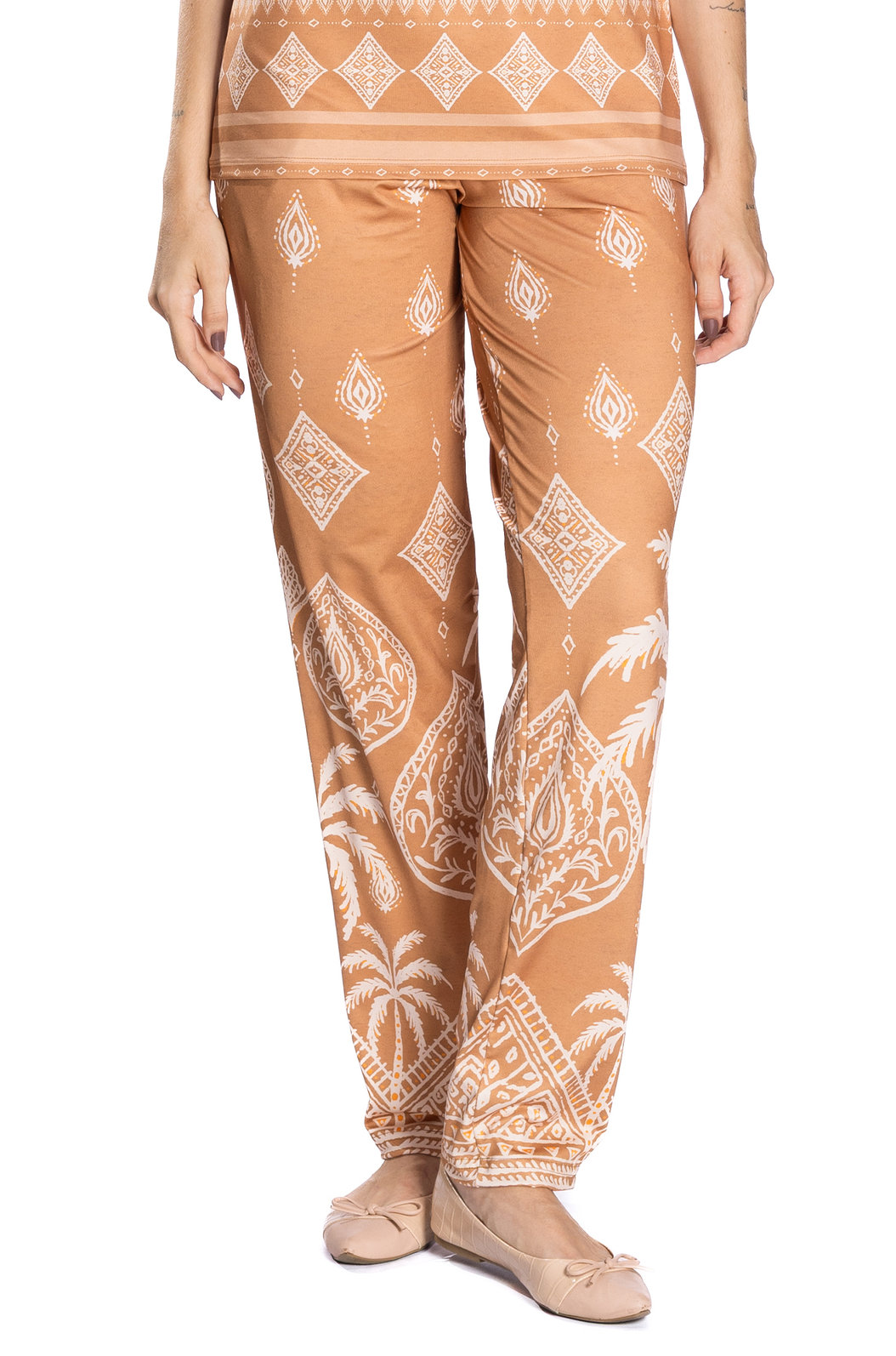 Calça Feminina Fluid Estampada Tucano Desenhos Étnicos Calça Feminina Fluid Estampada Tucano Desenhos Étnicos