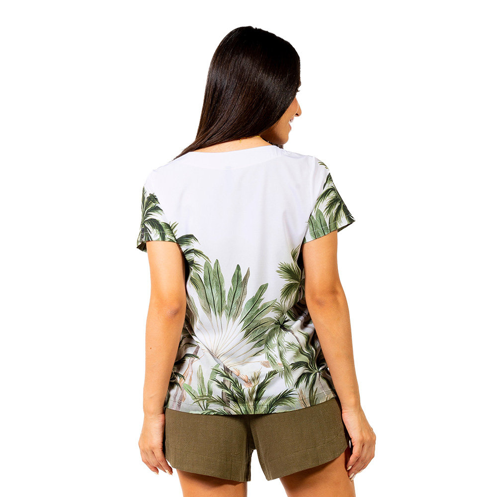 Blusa Atena Estampada Palmeiras Fundo Degrade Blusa Atena Estampada Palmeiras Fundo Degrade