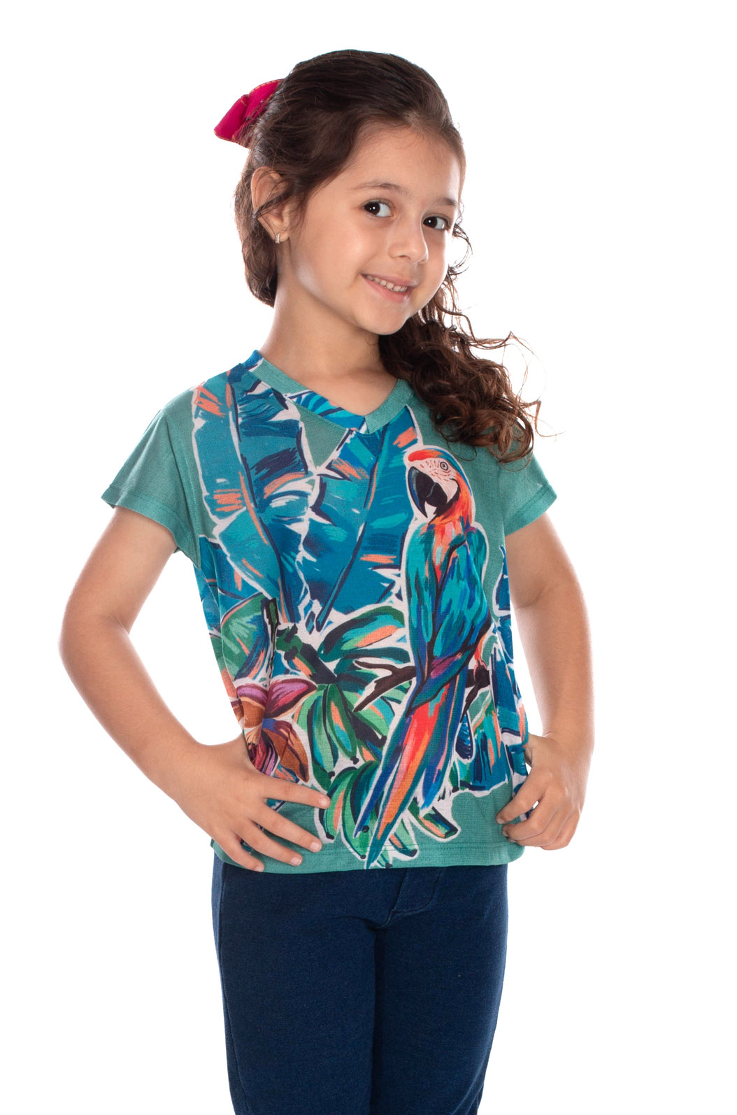 Blusa Infantil Florata Infantil Estampada Canindé Bananas e Lírio