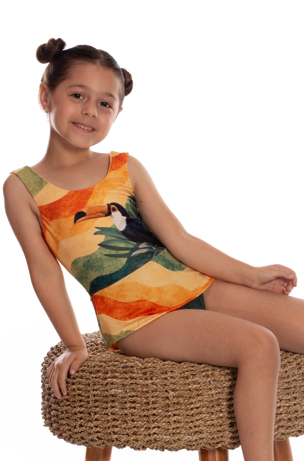 Body Infantil Regata com Saia Estampado Tucano Dunas Barrado Body Infantil Regata com Saia Estampado Tucano Dunas Barrado