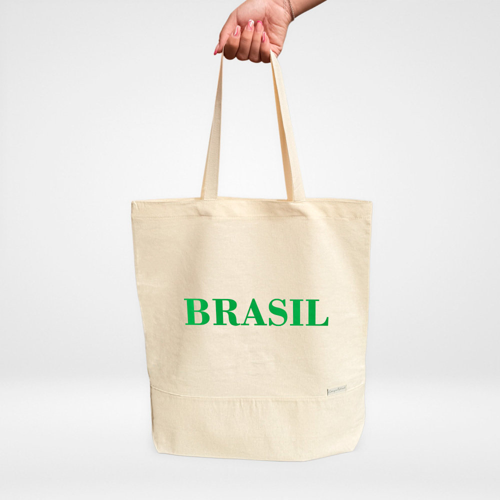 Sacola Feminino Ecobag Brasil Estampado Natural Sacola Feminino Ecobag Brasil Estampado Natural