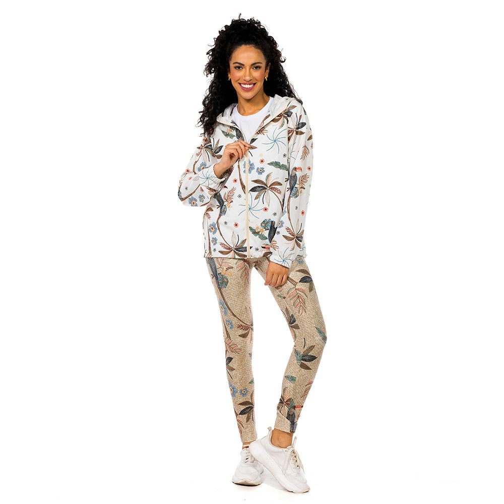 Jaqueta Corta Vento Ecoventura Estampada Tucaninhos Bordados Jaqueta Corta Vento Ecoventura Estampada Tucaninhos Bordados