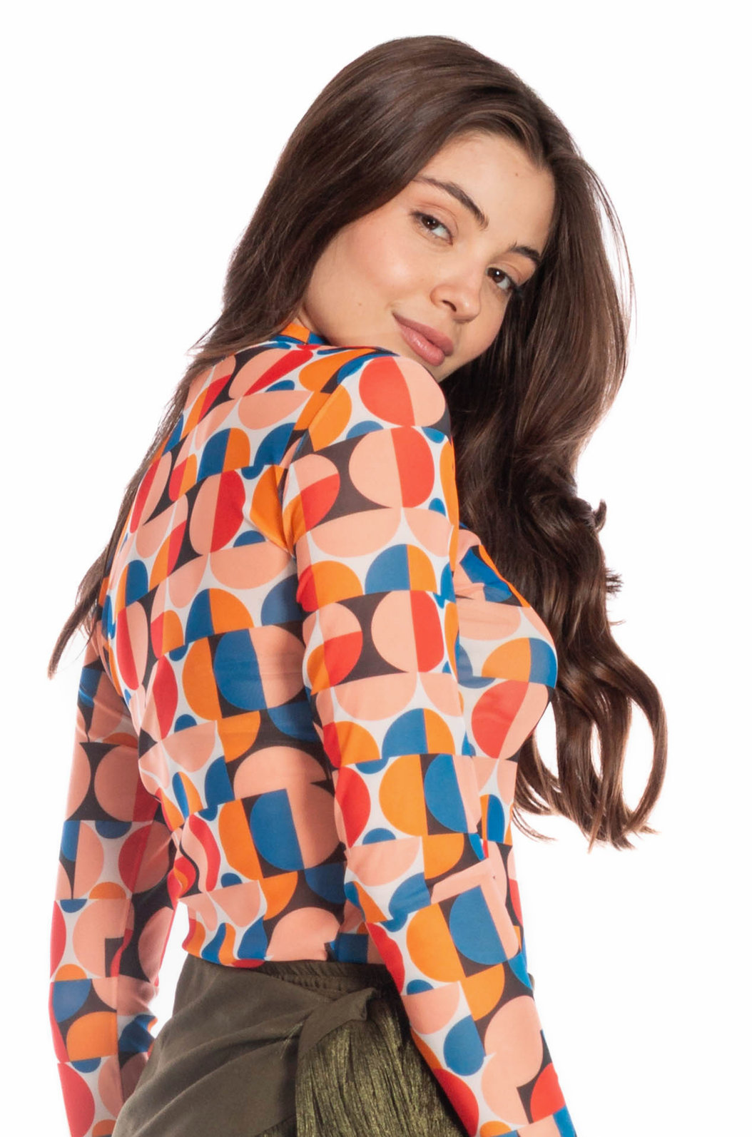 Blusa Tule Segunda Pele Estampada Canindé Bananas e Lírio Blusa Tule Segunda Pele Estampada Canindé Bananas e Lírio