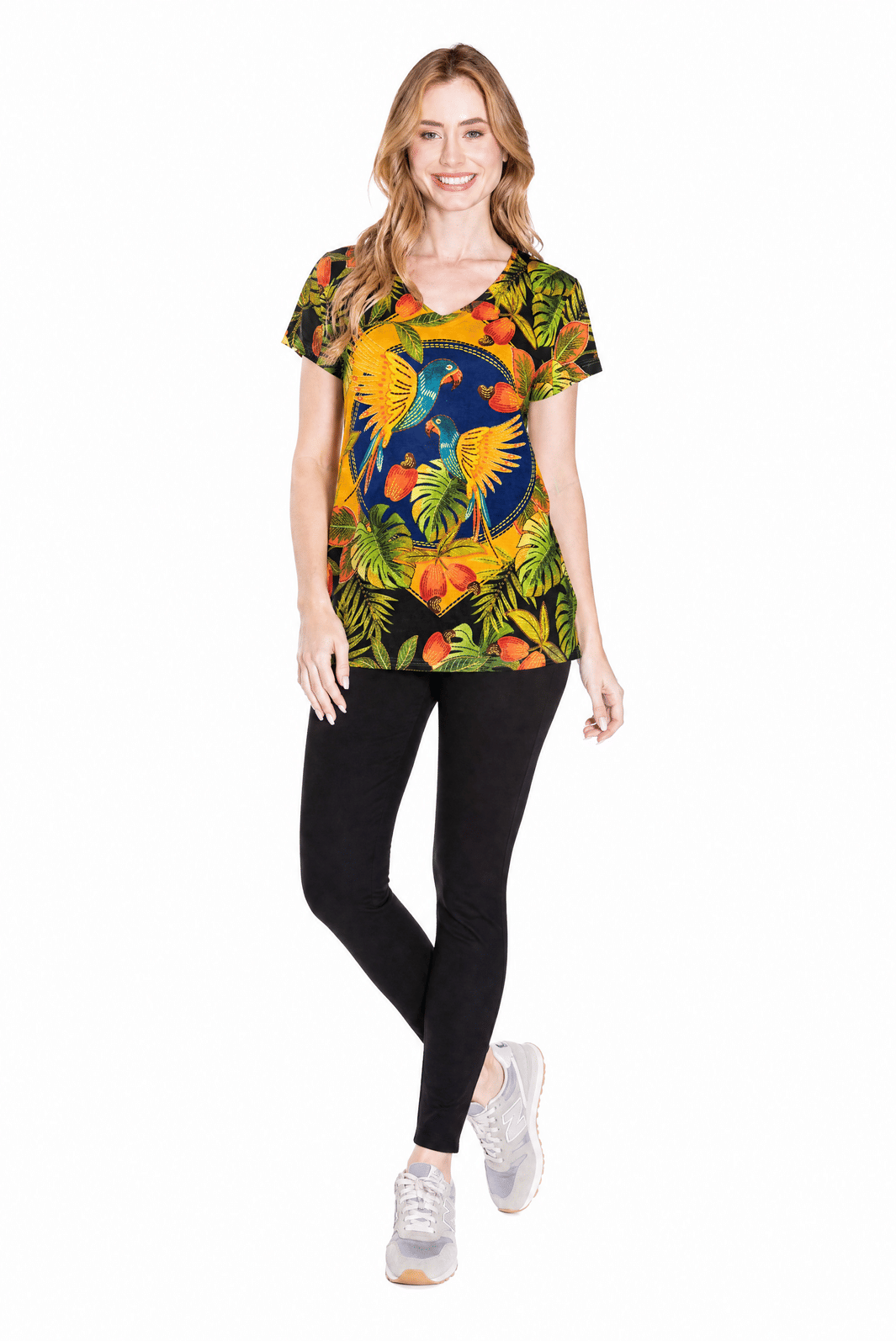 Blusa Florata Estampada Bandeira Brasil Caninde Folha Blusa Florata Estampada Bandeira Brasil Caninde Folha