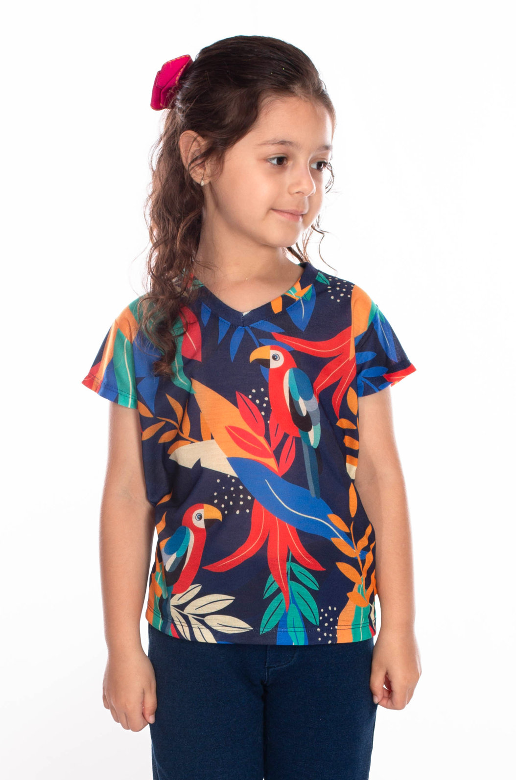 Blusa Infantil Florata Infantil Estampada Desenho Infantil Araras Blusa Infantil Florata Infantil Estampada Desenho Infantil Araras