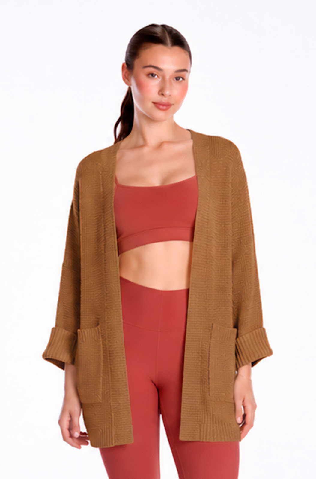 Cardigan Tricot Feminino Betina Marrom Claro Cardigan Tricot Feminino Betina Marrom Claro