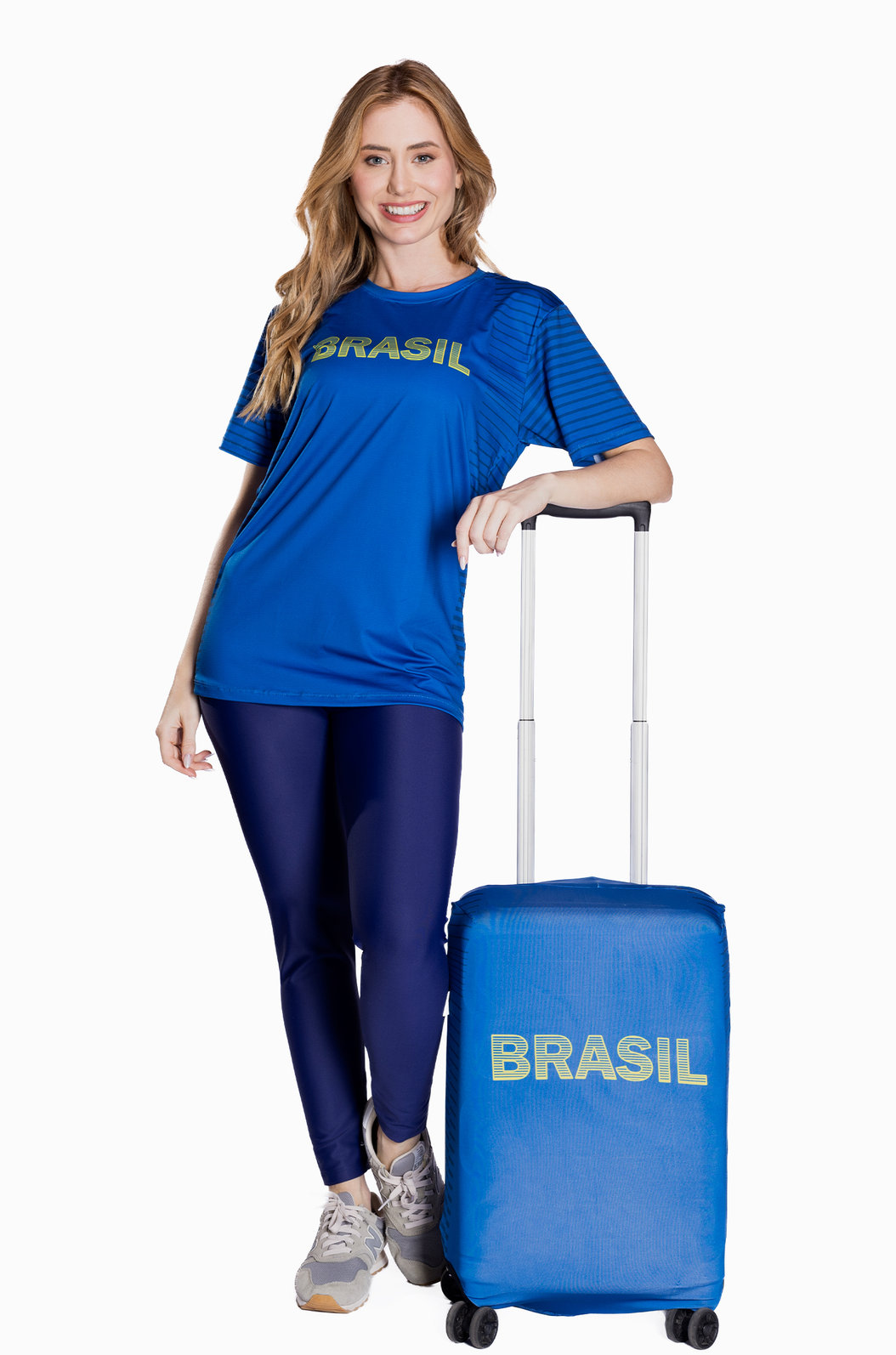 Camiseta Básica Unissex Technodry Estampada Brasil Amarelo Listras Tom+