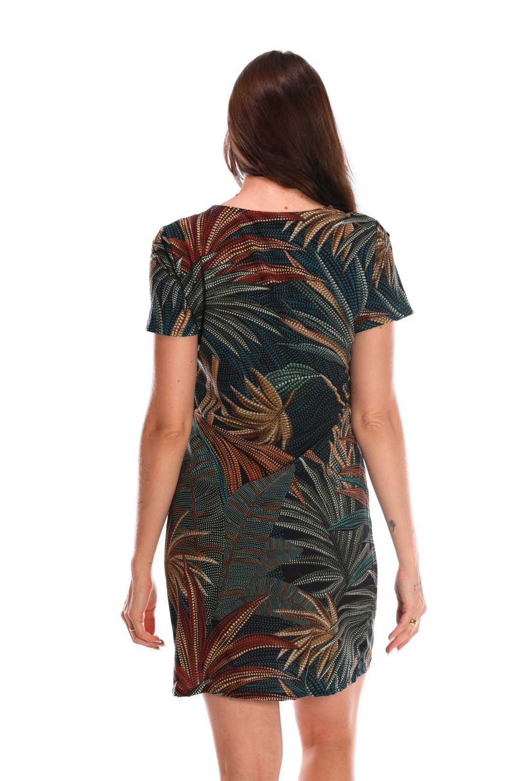 Vestido Feminino Atena Curto Estampado Onças Pontos de Luz Vestido Feminino Atena Curto Estampado Onças Pontos de Luz