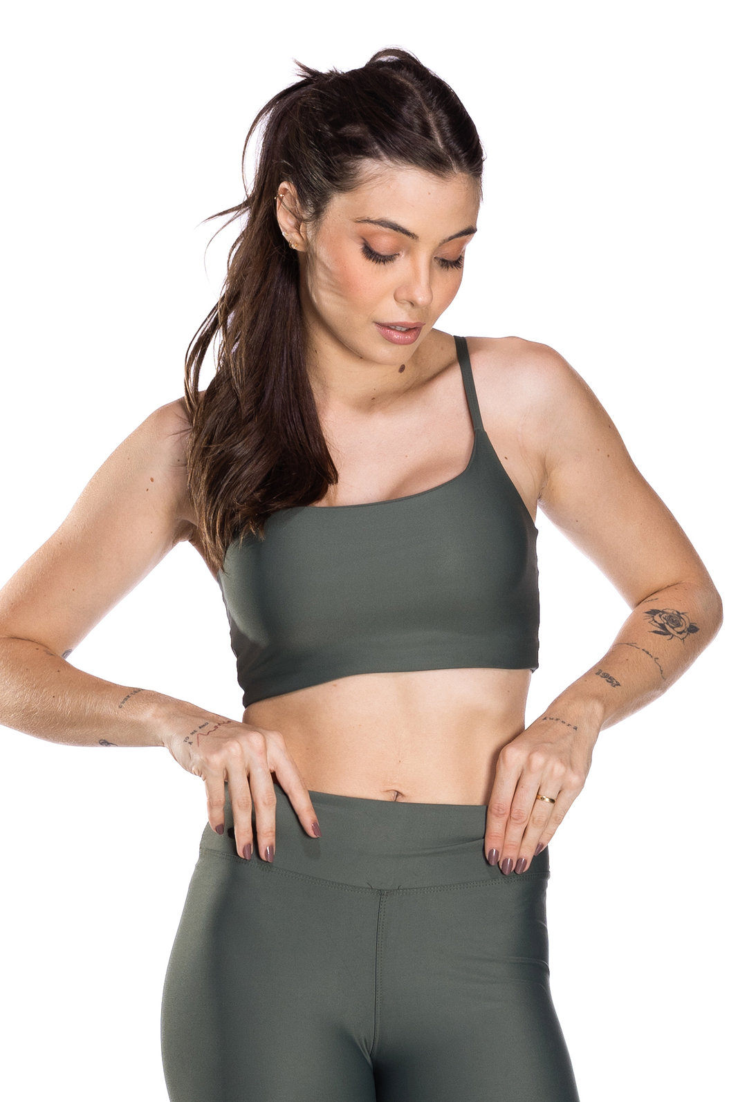 Top Fitness Poliamida Urban Verde Musgo Top Fitness Poliamida Urban Verde Musgo