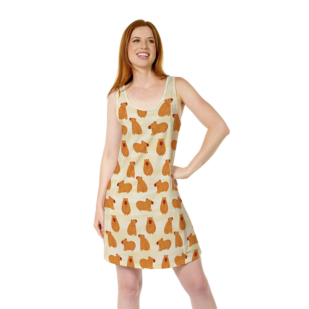 Vestido Feminino Camisola Bons Sonhos Estampado Capivarinhas Vestido Feminino Camisola Bons Sonhos Estampado Capivarinhas