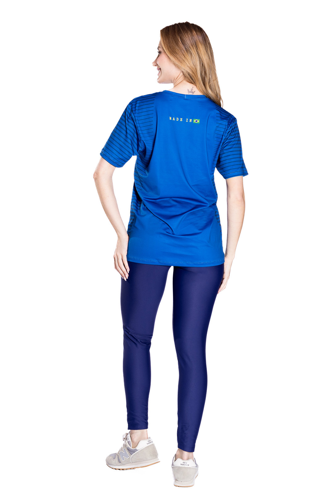 Camiseta Básica Unissex Technodry Estampada Brasil Amarelo Listras Tom+