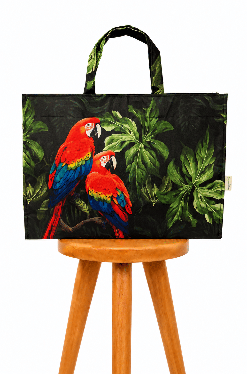 Bolsa Resort Estampada Casal Araras Fundo Folhagem