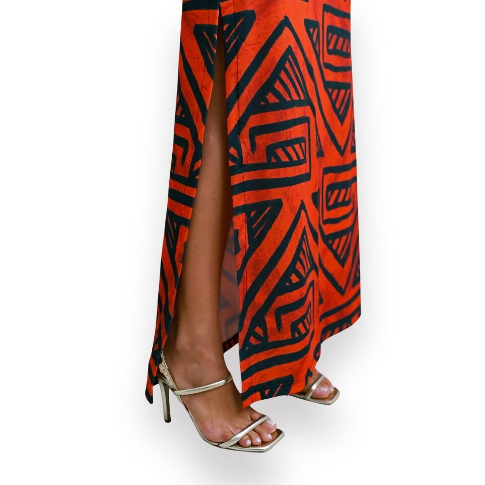 Vestido Feminino Jeri Longo New Estampado Indagena Fundo Telha Vestido Feminino Jeri Longo New Estampado Indagena Fundo Telha