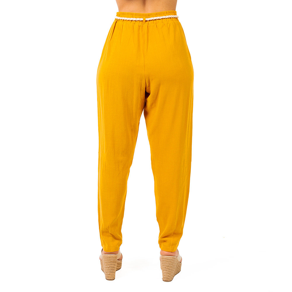 Calça Feminina Linho Tropical Mostarda Calça Feminina Linho Tropical Mostarda