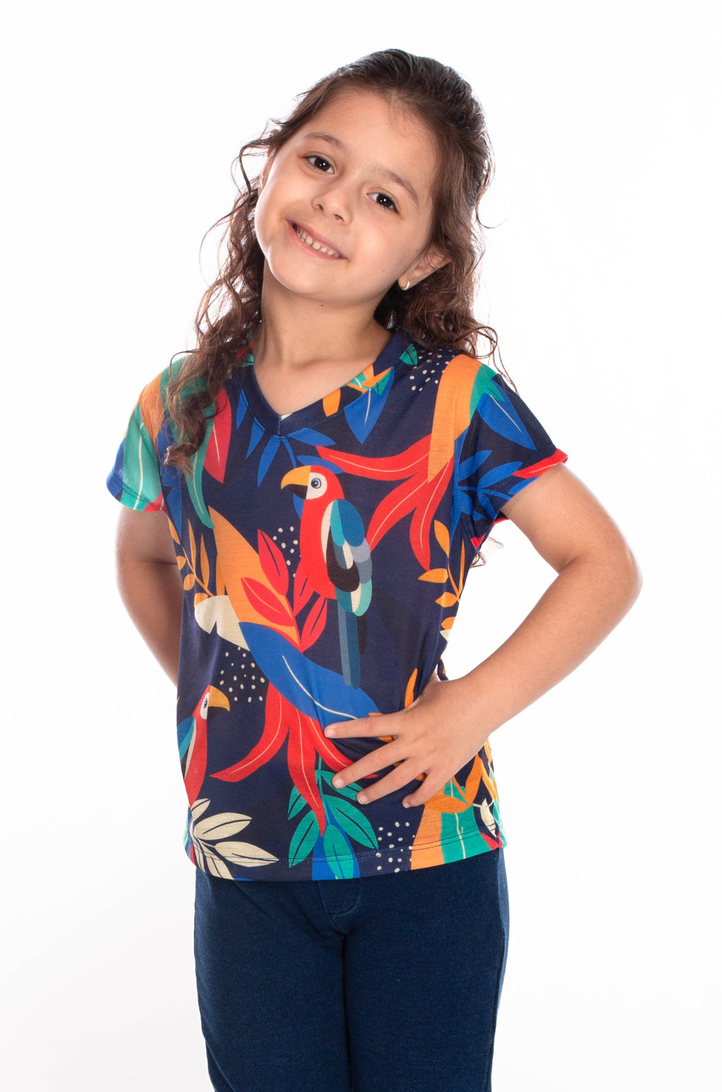 Blusa Infantil Florata Infantil Estampada Desenho Infantil Araras Blusa Infantil Florata Infantil Estampada Desenho Infantil Araras