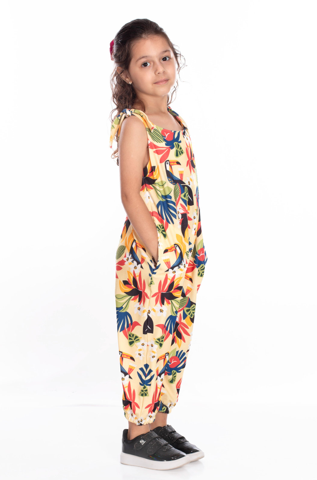 Macacão Infantil com Bolso Infantil Estampado Desenho Infantil Tucanos Macacão Infantil com Bolso Infantil Estampado Desenho Infantil Tucanos