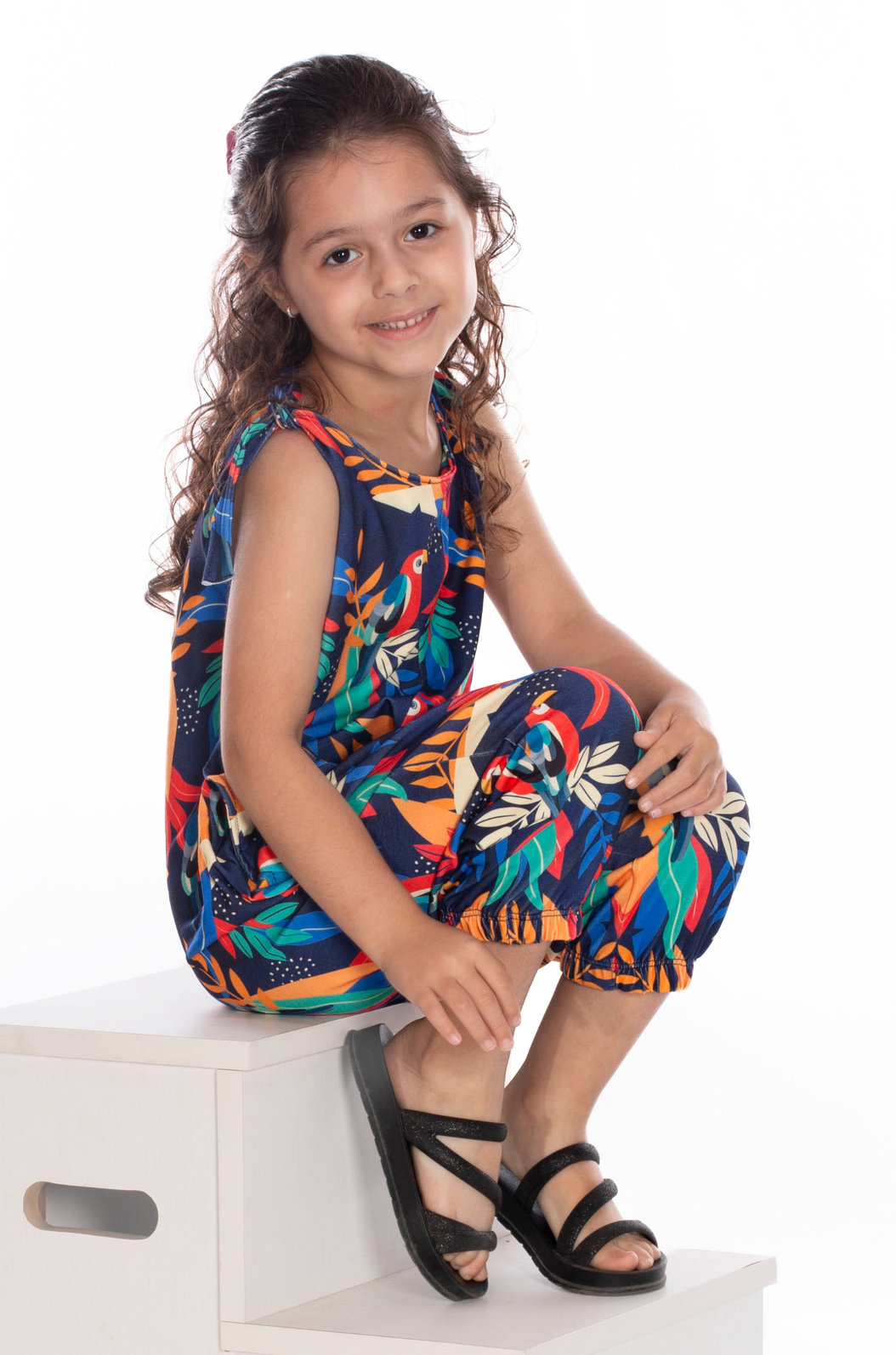 Macacão Infantil com Bolso Infantil Estampado Desenho Infantil Araras Macacão Infantil com Bolso Infantil Estampado Desenho Infantil Araras