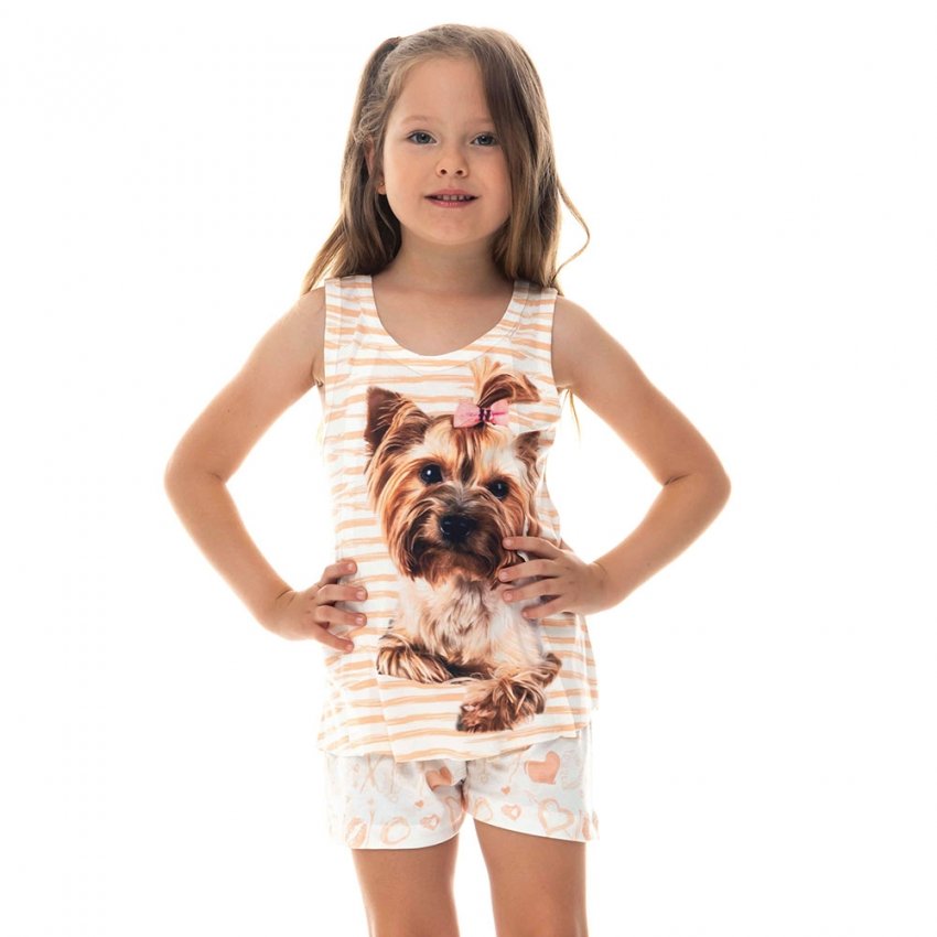 Pijama Infantil Estampado Pijama York Fundo Listras Pijama Infantil Estampado Pijama York Fundo Listras