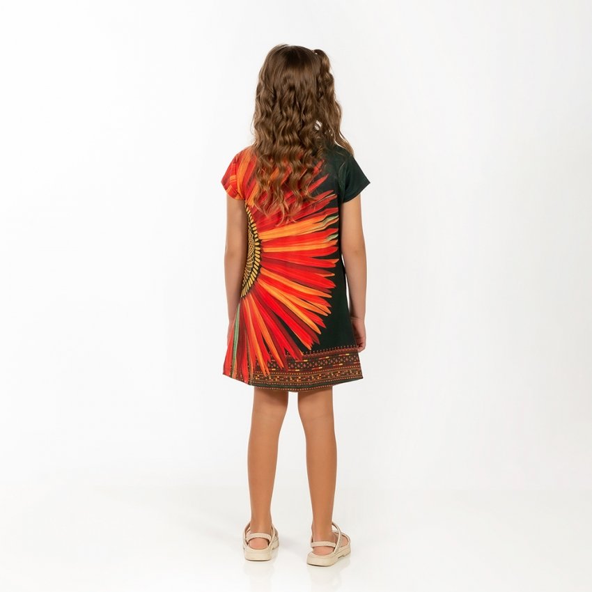 Vestido Infantil Floresta Infantil Cocares Barrado Fundo Verde Estampado Cocares Barrado Fundo Verde Estampado Cocares Barrado Fundo Verde