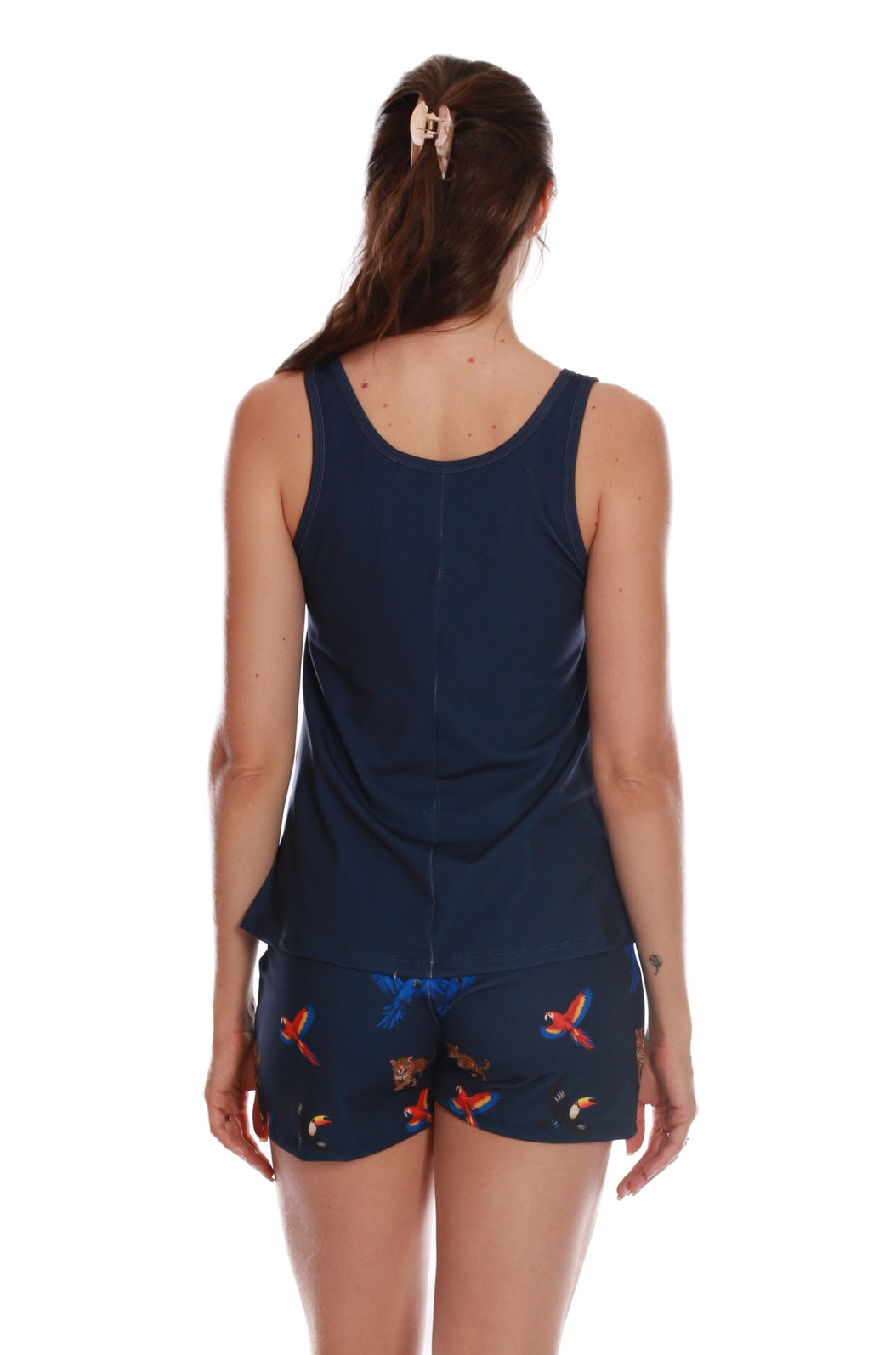 Pijama Feminino Estampado Fauna Brasil Marinho Pijama Feminino Estampado Fauna Brasil Marinho