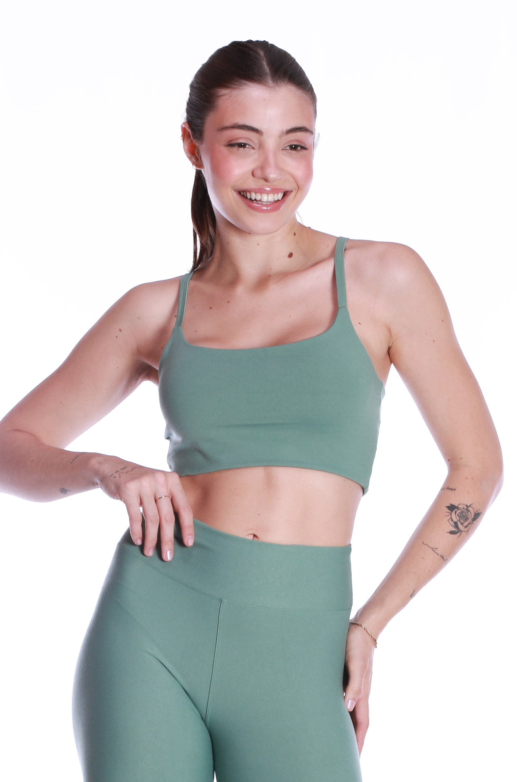 Top Fitness Poliamida Balm Verde Claro Top Fitness Poliamida Balm Verde Claro