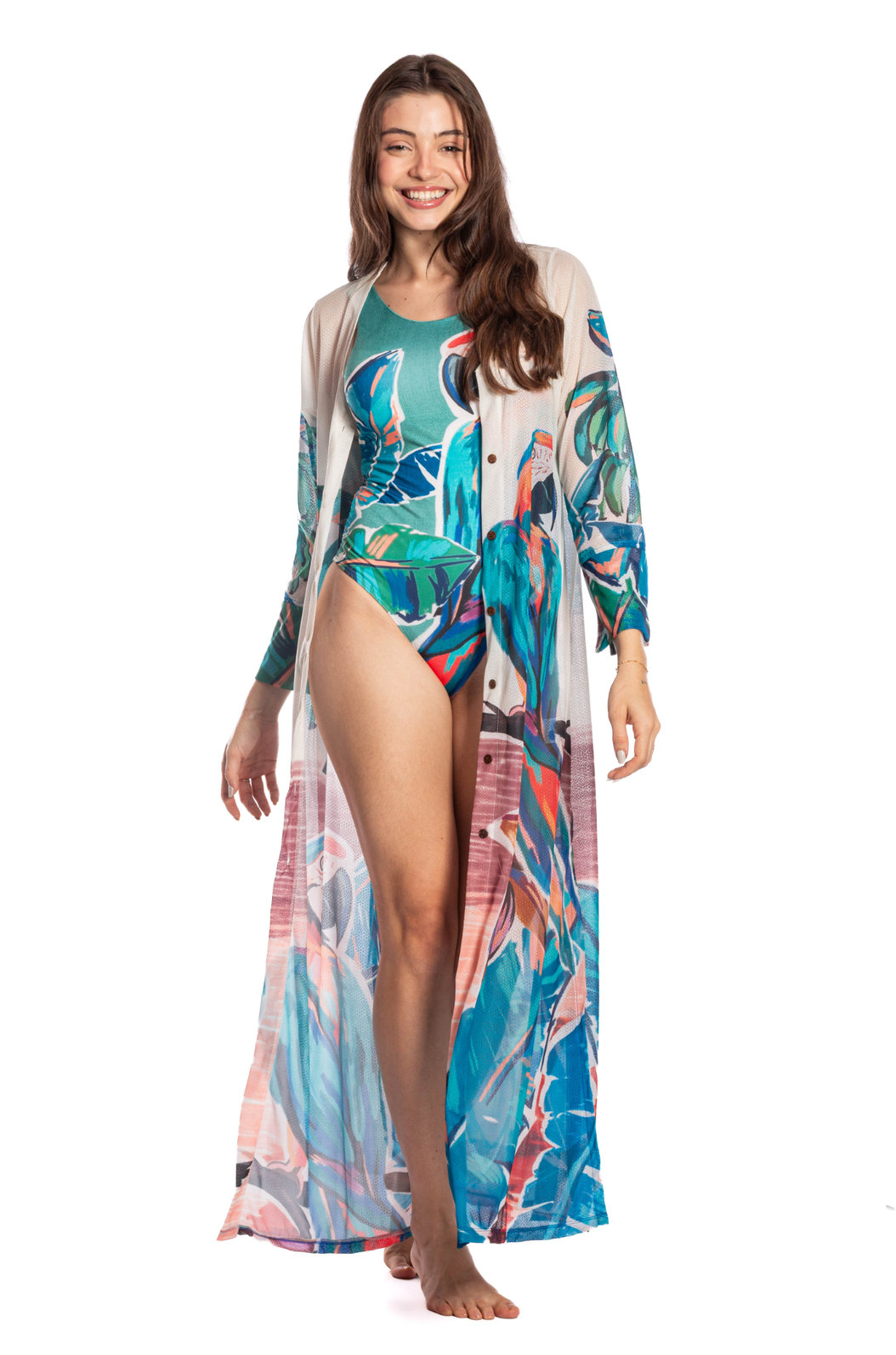 Saída de Praia Trancoso Estampada Canindé Bananas e Lírio Saída de Praia Trancoso Estampada Canindé Bananas e Lírio