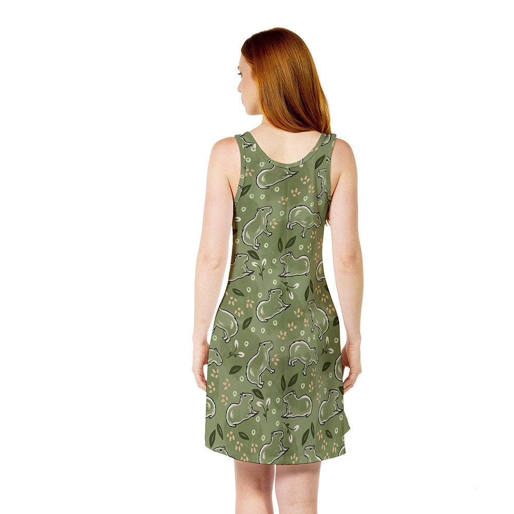 Vestido Feminino Camisola Bons Sonhos Estampado Green Capivara Vestido Feminino Camisola Bons Sonhos Estampado Green Capivara
