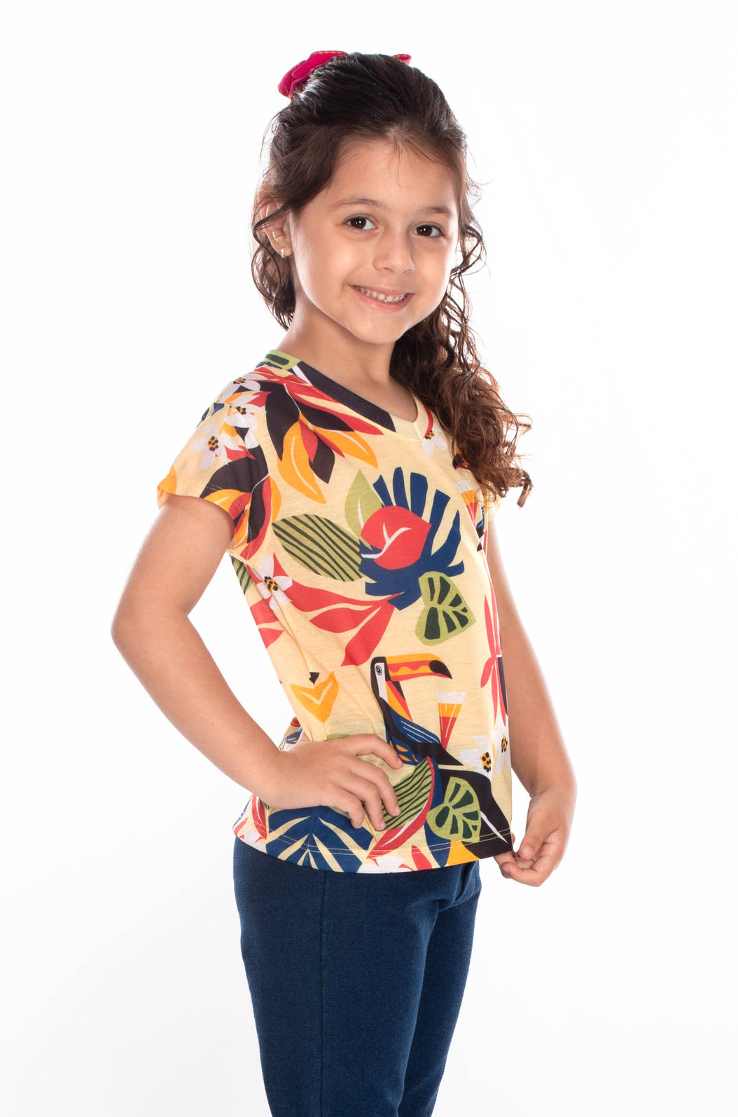 Blusa Infantil Florata Infantil Estampada Desenho Infantil Tucanos
