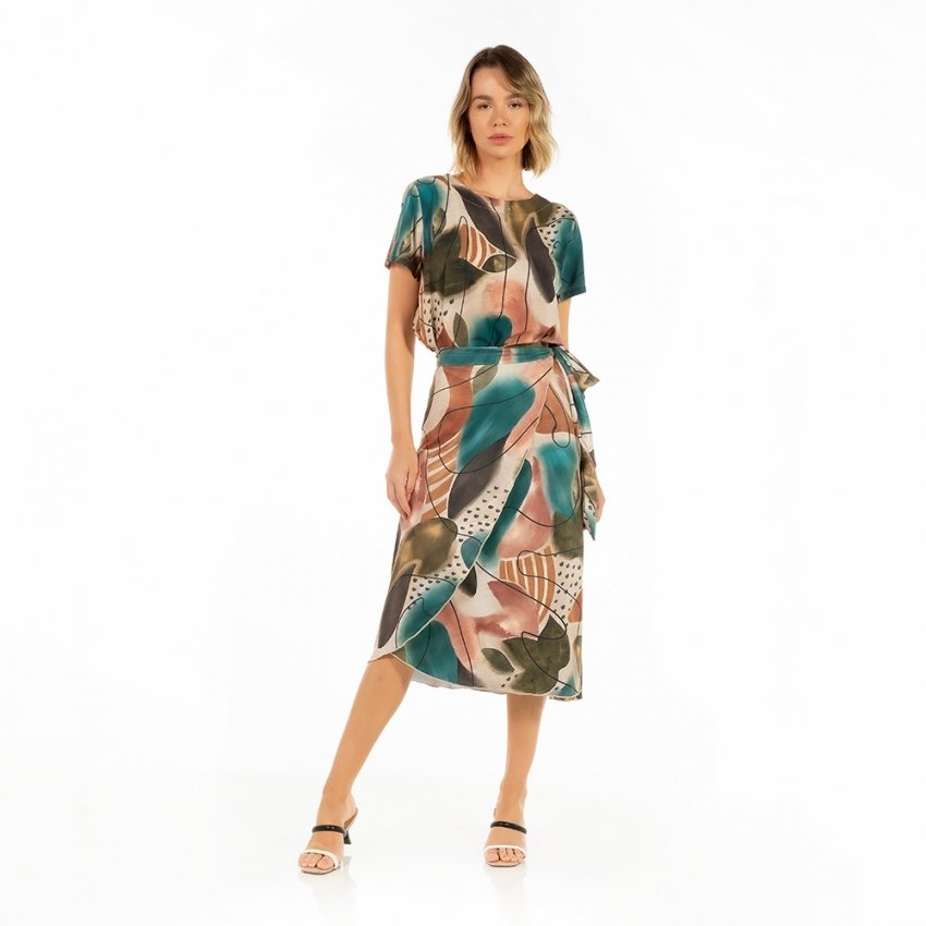 Blusa Atena Estampada Abstrato Traços