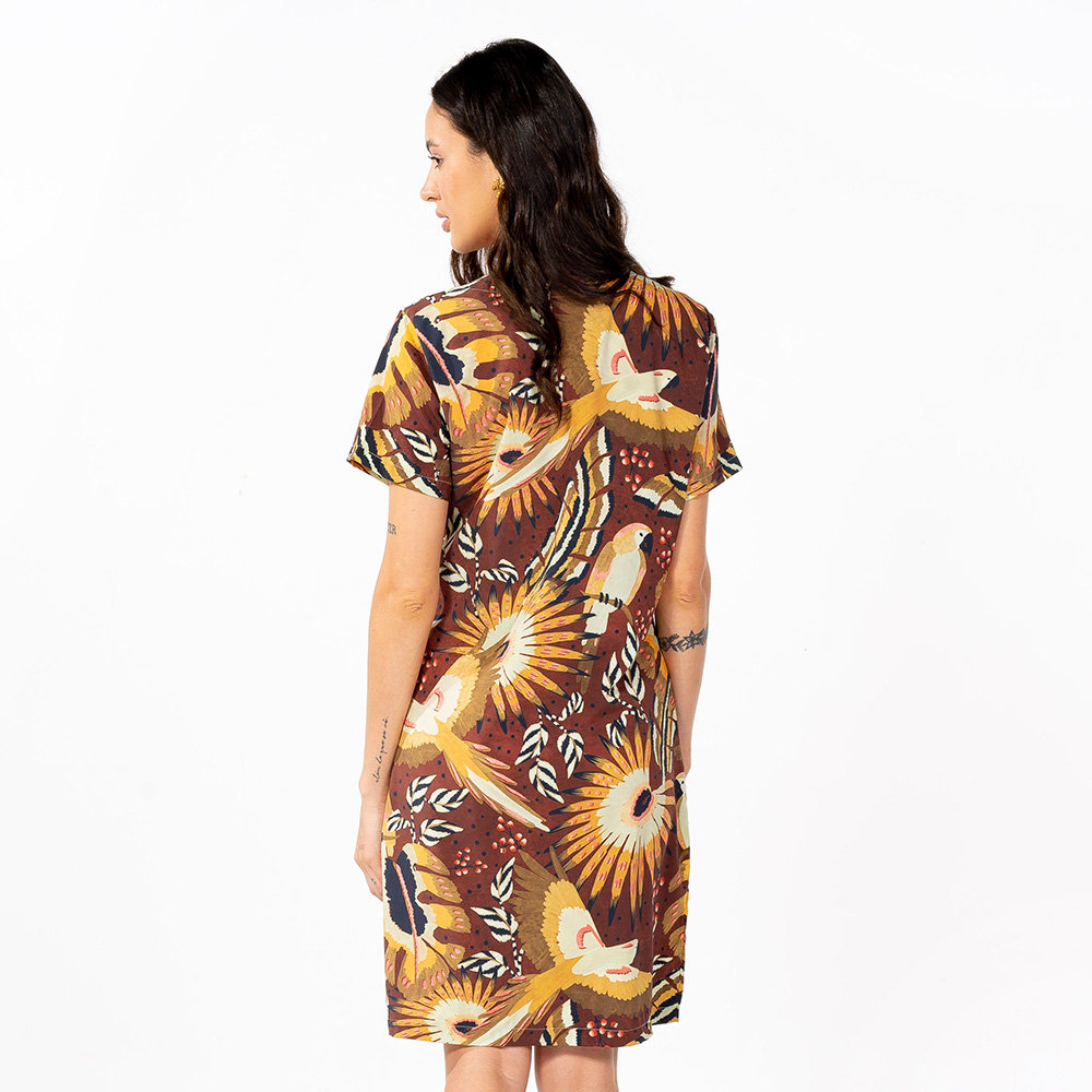 Vestido Atena Curto Marrom Vestido Atena Curto Marrom