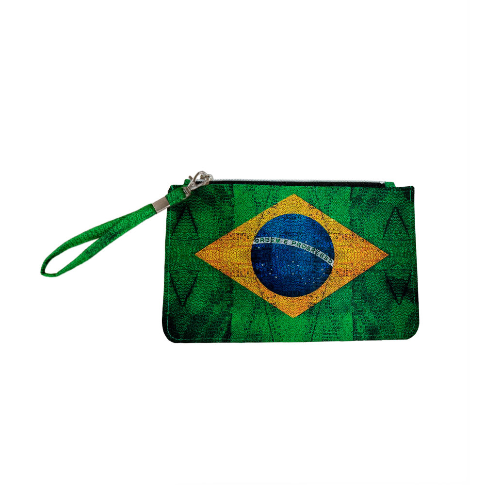 Carteira Eco Estampada Bandeira Lantejoulas Carteira Eco Estampada Bandeira Lantejoulas