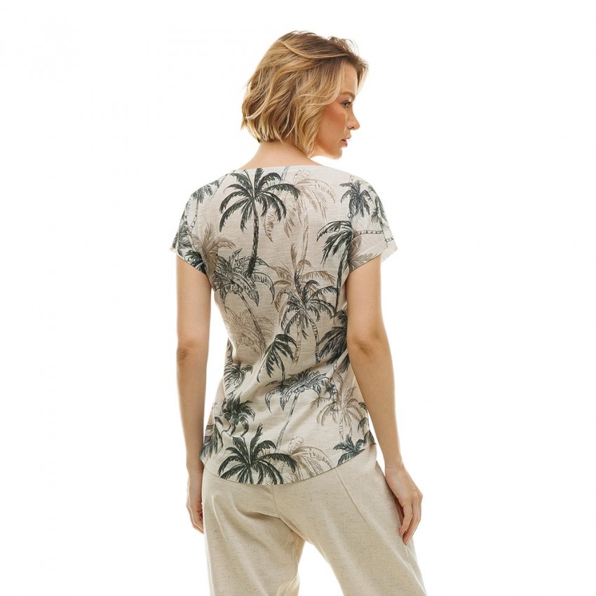 Blusa Jasmim Estampada Coqueiro Traços Fundo Textura Blusa Jasmim Estampada Coqueiro Traços Fundo Textura