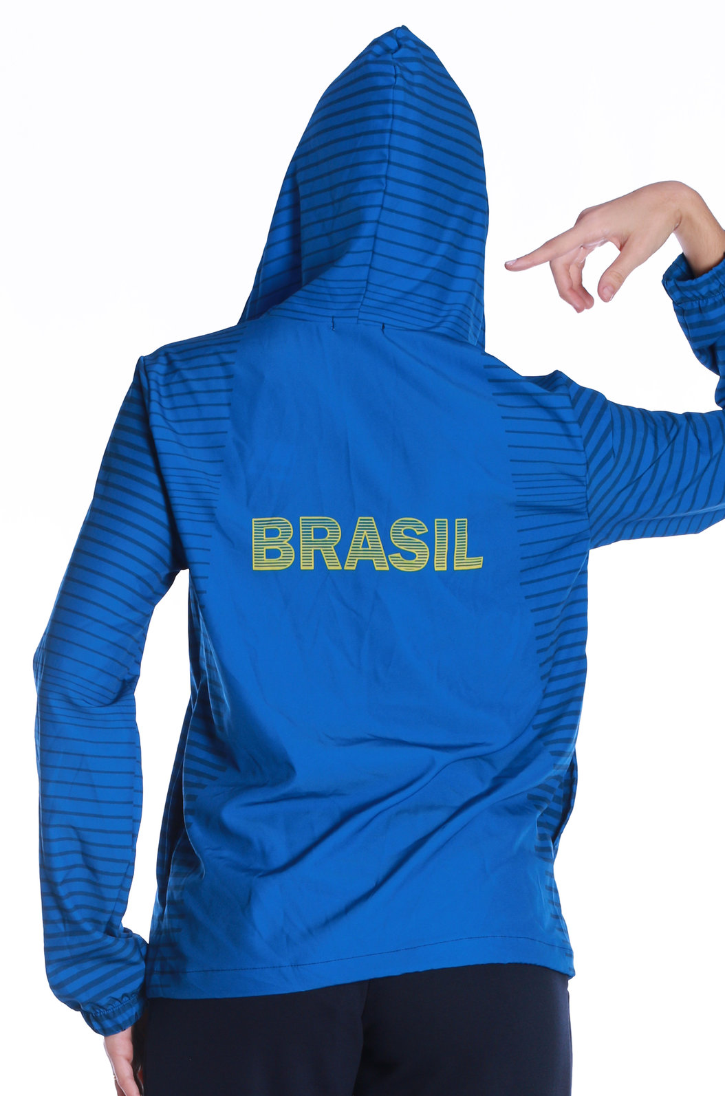 Jaqueta Corta Vento Tradicional Estampada Brasil Amarelo Listras Tom+