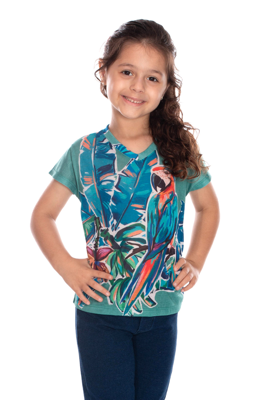 Blusa Infantil Florata Infantil Estampada Canindé Bananas e Lírio
