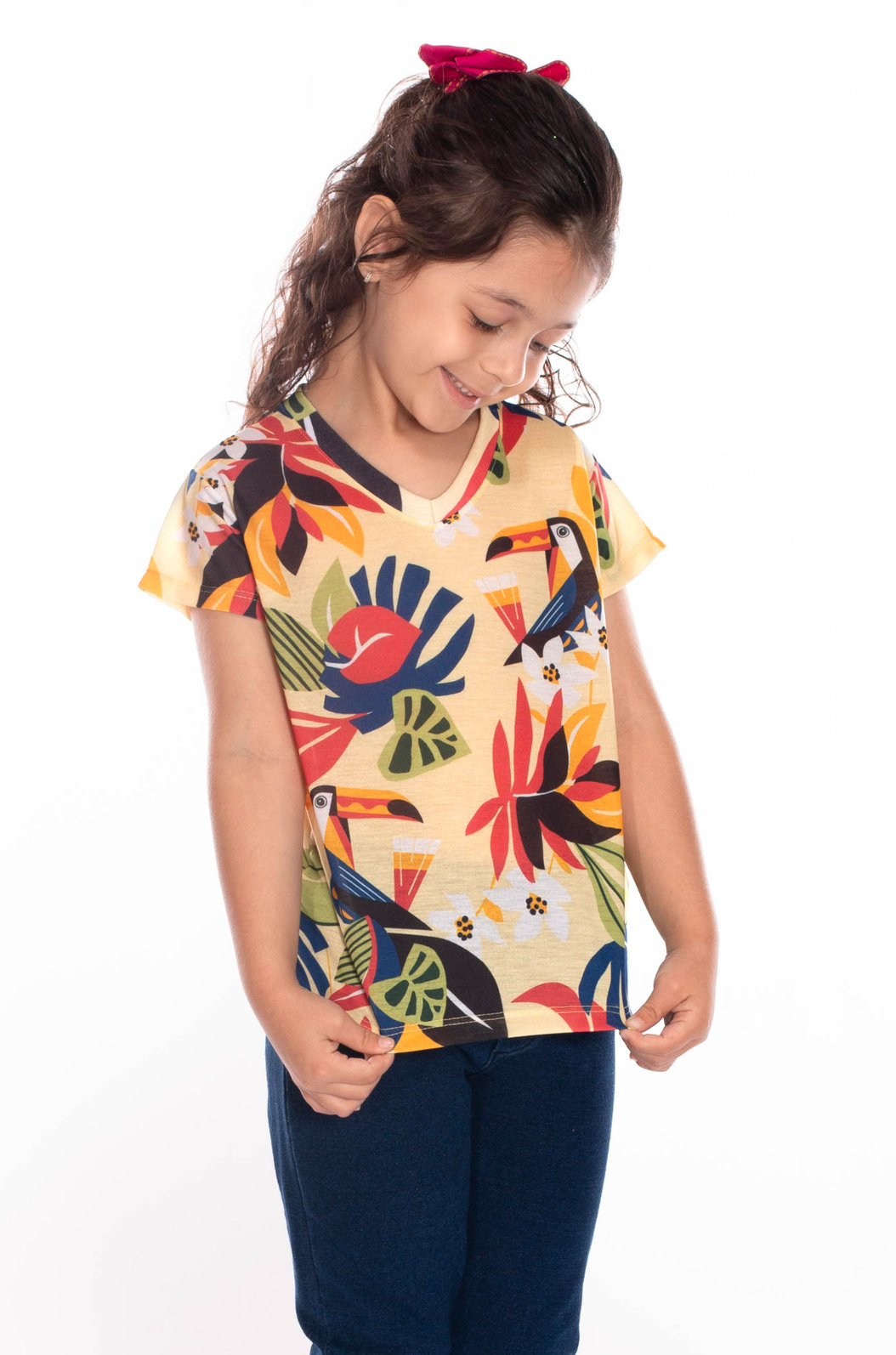 Blusa Infantil Florata Infantil Estampada Desenho Infantil Tucanos