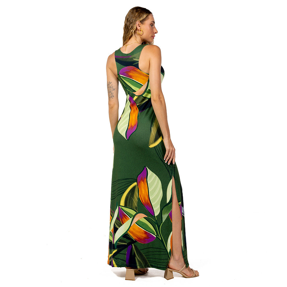 Vestido Hortencia Tucano Folhas Verde Vestido Hortencia Tucano Folhas Verde