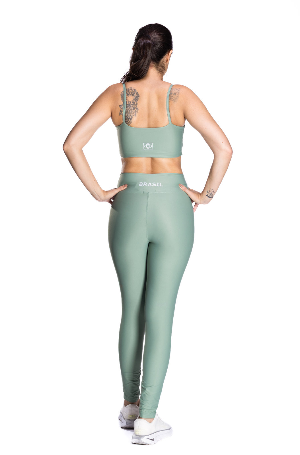 Calça Feminina Legging Poliamida Verde Claro Calça Feminina Legging Poliamida Verde Claro