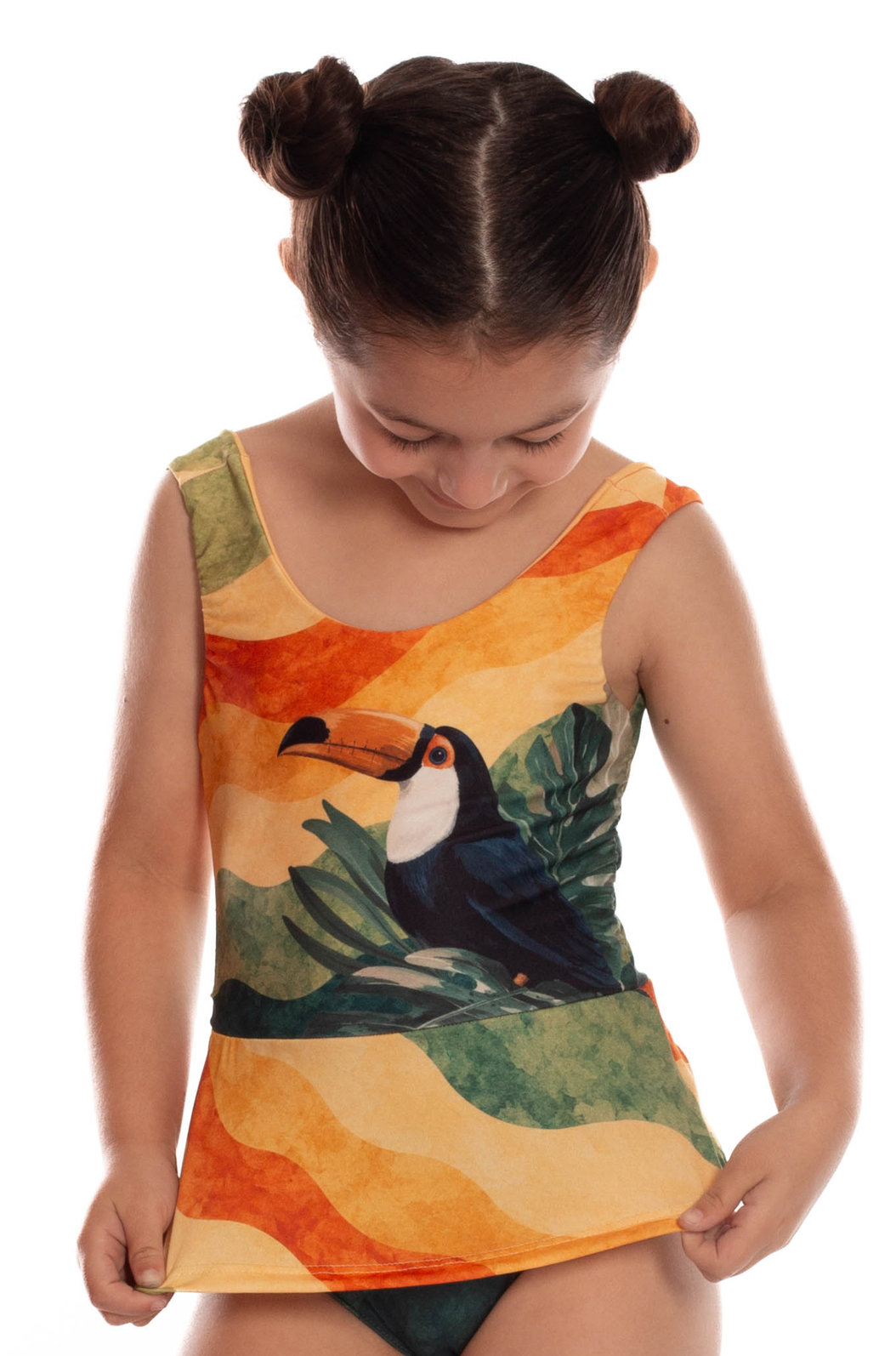 Body Infantil Regata com Saia Estampado Tucano Dunas Barrado Body Infantil Regata com Saia Estampado Tucano Dunas Barrado