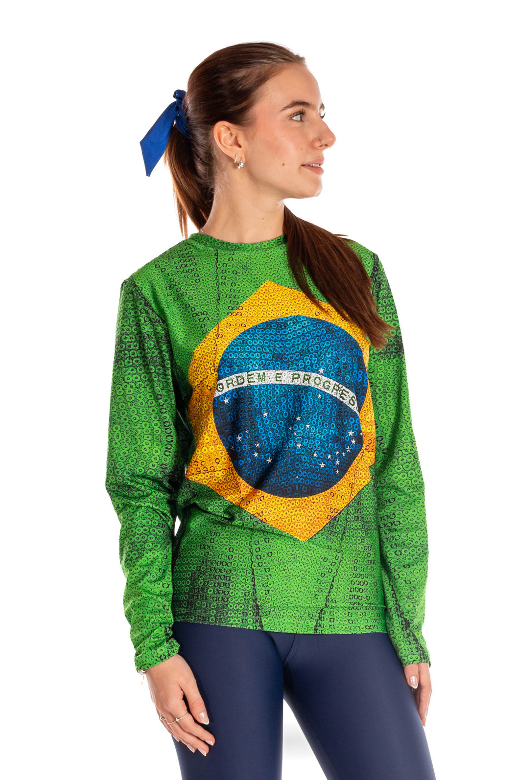 Camiseta Uv Manga Longa Unissex Estampada Bandeira Lantejoulas Camiseta Uv Manga Longa Unissex Estampada Bandeira Lantejoulas