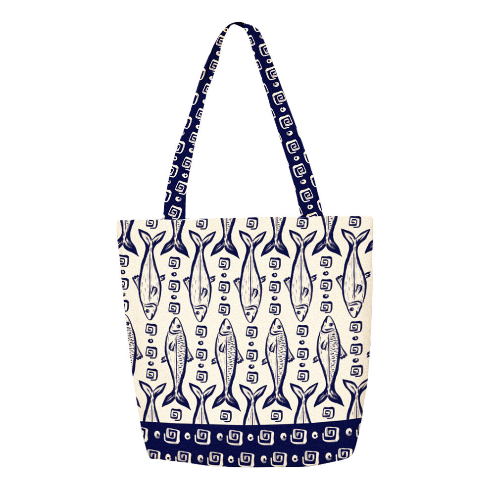 Bolsa Rosinha Estampada Maxi Peixes Fundo Off Bolsa Rosinha Estampada Maxi Peixes Fundo Off