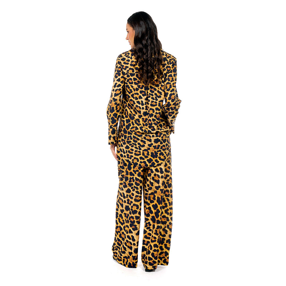Calça Feminina Ampla Atena Estampada Maxi Animal Print Calça Feminina Ampla Atena Estampada Maxi Animal Print