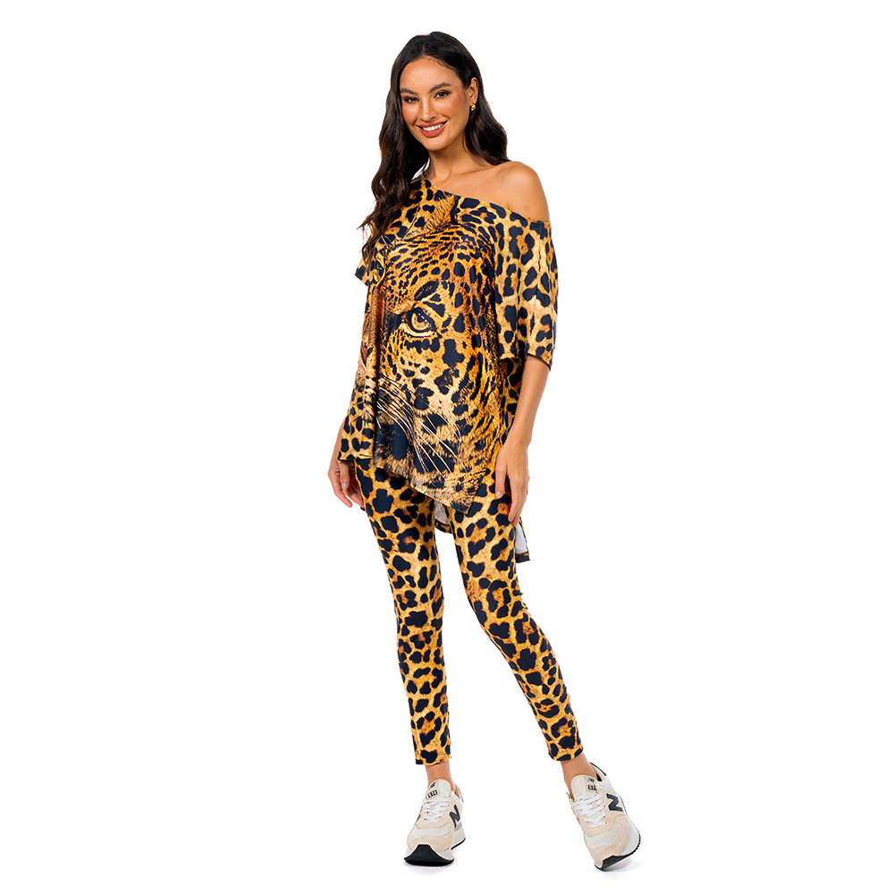 Blusa Fluid Conceito Estampada Maxi Animal Print Blusa Fluid Conceito Estampada Maxi Animal Print