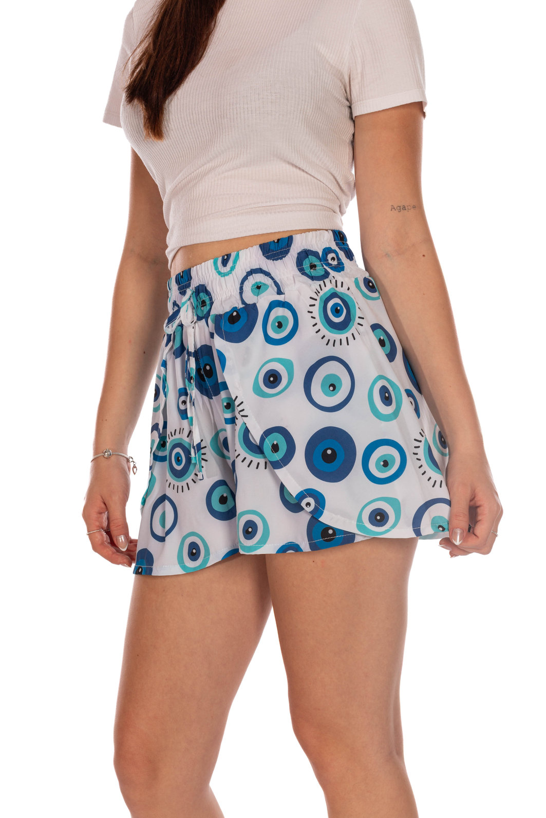 Shorts Atena Envelope Estampado Olho Grego Shorts Atena Envelope Estampado Olho Grego